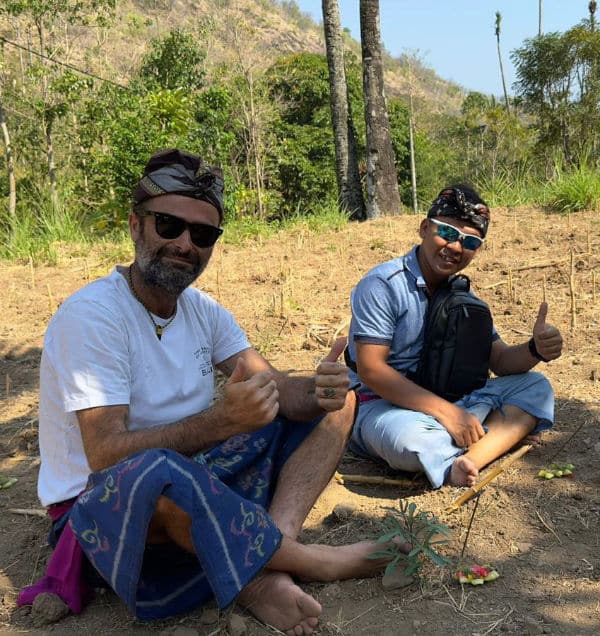 Richard Stokoe at the Vesica Villas Celuke Hindu Vesica Villas Celuke land blessing ritual.